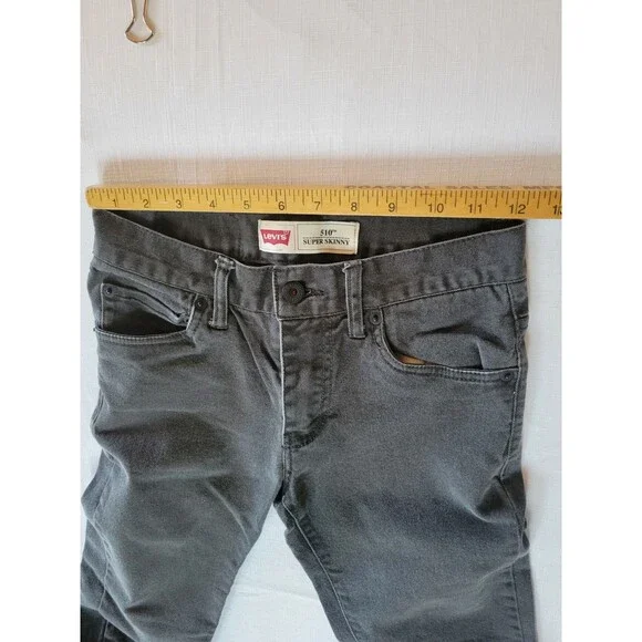 Levi's 510 Jeans Boy's Super Skinny 26x26 Faded Gray Stretch Denim Jeans 12 Reg - Picture 4 of 9
